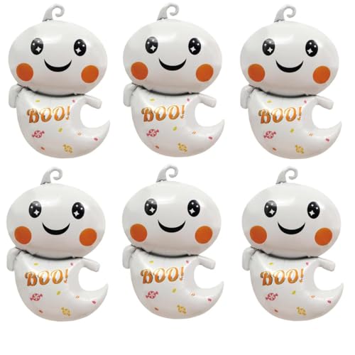 6 palloncini in Mylar con fantasma, con scritta BOO! stampati, ideali per fantasmi, riunioni a tema, baby shower e atmosfera per eventi di Halloween