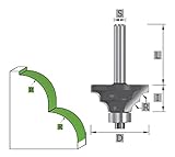 Anwendung: Profilieren Edessö 111538108 Radienfräser A=38,1/R=6,35/B=17,5 - C=8 mit Kugellager, Silber