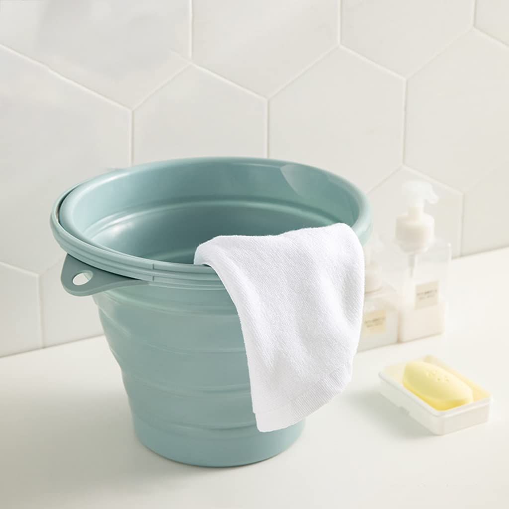 Secchio pieghevole portatile, 10 l, in plastica, impermeabile, per campeggio, lavanderia, pulizia della casa e dell'auto, colore blu, design leggero e salvaspazio