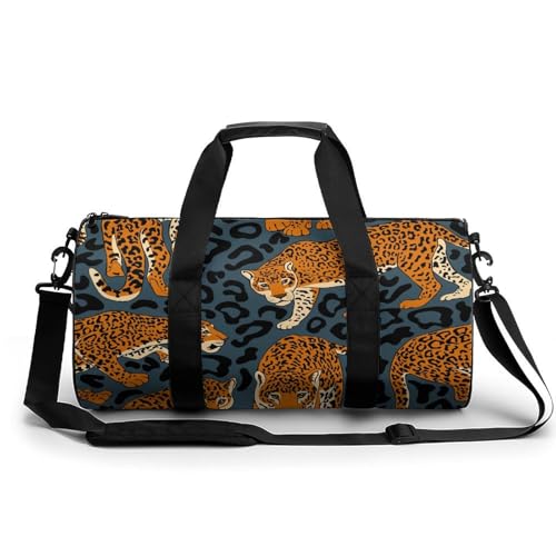 Sac de gym imprimé léopard compact 45x23x23cm
