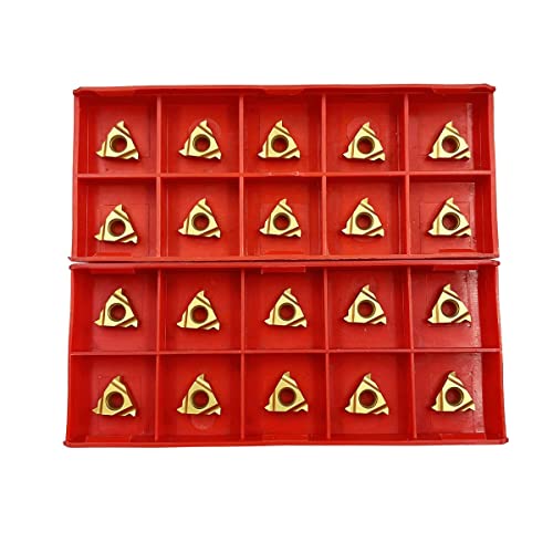 ASZLBYM Insertos de rosca de torno 20 piezas 11ER A60 insertos de carburo para tornillos de torneado externos para acero inoxidable y hierro Cover