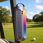 Haut-parleur Bluetooth magnétique de puissance solaire, 30W Haut-parleurs de golf extérieurs sans fil portatifs IPX6 Imperméable avec LED RGB Lumières 30H Playtime Deep Bass (avec magnétique avec solaire)