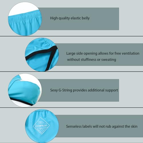 Men's Split Sides Underwear With Built-in Raised Inner Pocket Thong4