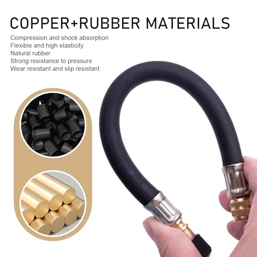 Image of MLY 2 PCS Flexible Tire Valve Extender, 8.26 Inch Air Valve Stem Extension, Universal Air Valve Adapters for Cars Trucks Motorcycles RV Bicycles & Air Compressors (Black #2PCS)