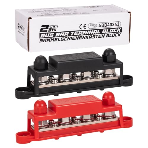 Spurtar 12V Bus Bar Power Distribution Block 250A Pair
