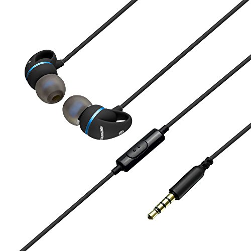 エアージェイ ステレオイヤホン カナル型 マイク内蔵型 ブラック HA-ES40 BK