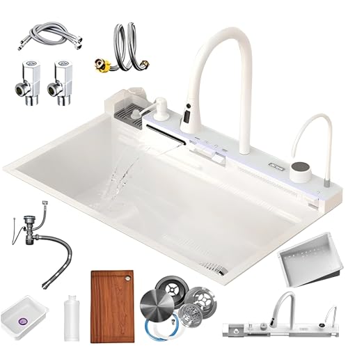 Évier de cuisine multifonction anti-éclaboussures à cascade LED - 2