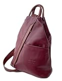 LeahWard Anti-theft Women's Soft Geniune Leather Rucksack Unisex Backpack Bag Handbags For Holiday 244 (BURGUNDY/BRONW)