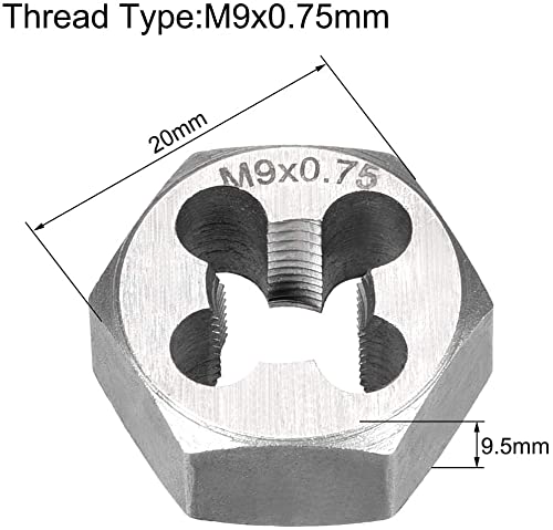 XYWHPGV Hex Thread Die M9x0.75mm Metric Hexagon Taper Carbon Steel Precision Grade 6g (2c389 3de96 a844d e971e 3c648 7b9cc