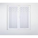 Matière : Polyester Paris Prix Paire de Voilages à Motif Cœur 60x120cm Gris