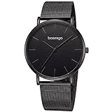 Relógio Feminino Minimalista Delicado Elegante Analógico Quartz Original De Pulso Grande (Preto)