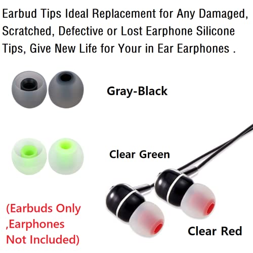 Image of Silicone Earbud Tips Earbuds Replacement Ear Tips Gels Bud for Popular in-Ear Headphones Other Inner Hole from 3.8mm - 5.1mm Earphones 9 Pairs S /M /L