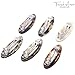 French Amie Oval Mini Silver Grey Opera Tokyo White Tokyo Amber Brown Ivory Set of 6 Onyx Handmade Celluloid Hair Clip Barrette for Girls (2.5 inch)