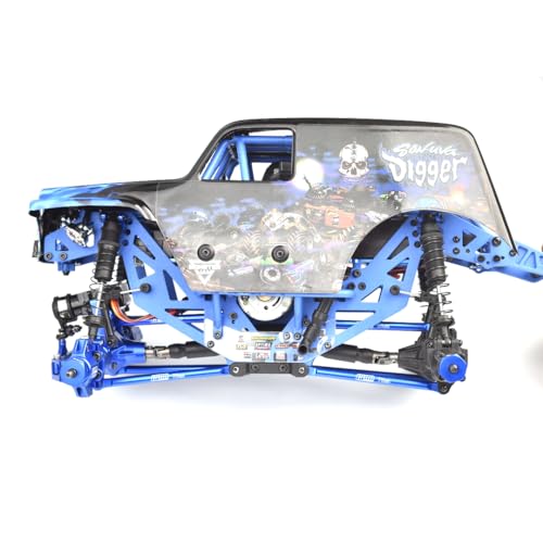 GPM Upgrades Aluminum 7075 Upper & Lower Link Bar Set for Losi 1/18 Mini LMT 4X4 Brushed Monster Truck Rtr-Los01026 (Silver)