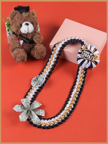 TFTAFAN Silk Graduation Leis Class of 2025 Graduation Ribbon Leis Graduation Necklace Braided Necklaces For High School College Graduation DIY Decors Party Supplies2