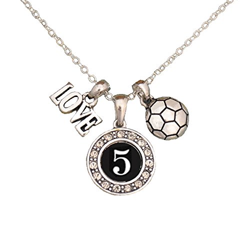 MadSportsStuff Custom Player ID Soccer Necklace (#5, One Size)