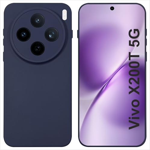 Image of SBMS Silicone Back Cover Case for Vivo X200T 5G | Soft Micro-Fibre Lining Inside | Camera Protection Bump | Shockproof Back Cover Case for Vivo X200T 5G (Candy Cloth Blue)