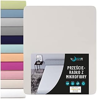 Dreamzie prześcieradło z gumką na materac 180 x 200 cm, 100% poliestrowa mikrofibra, antracytowe, certyfikat Oeko Tex, bez substancji chemicznych, miękki efekt skórki brzoskwini