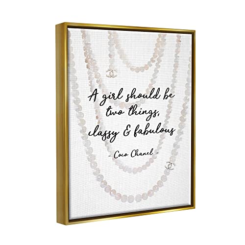 Image of 'Classy & Fabulous Fashion Quote'| Floating Frame Canvas Art | Stupell Industries | Black, 25 x 31 Inches, Easy to Hang and Sturdy, Made in USA, by Amanda Greenwood