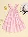 Hipea Toddler Girl Summer Dress Ruffle Halter Backless Princess Dress Casual Beach Stacked Layer Sundress Little Girl Dress Pink 6-7Years