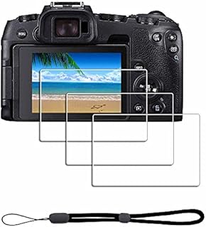 Screen Protector for Canon EOS RP + Hand Lanyard [3+1 Pack] iDaPro Tempered Glass Easy Installation