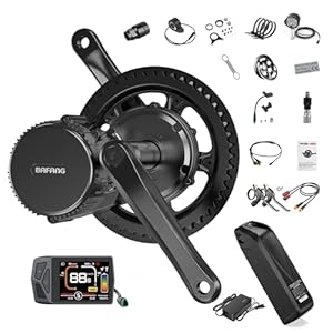 BAFANG Midmotor 250W 36V BBS01B Elektrische fiets conversie set met EKD01 Meertalige E-bike display Inclusief Optionele 36V E-bike batterij 68mm kettingslager Mountainbikes racefietsen pendel fietsen