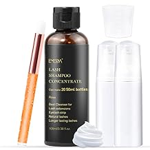 EMEDA Lash Shampoo Concentrate for Eyelash Extensions 100ml Eyelash Extension Cleanser Concentrate Bulk Liquid Kit with Brush Bottle Foam Soap Lash Bath Solution - Makes 20 Bottles 50ml Shampoo Rose