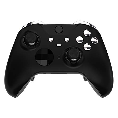 eXtremeRate Knöpfe Tasten Set für Xbox One Elite Series 2 Controller,LB RB LT RT Bumpers Triggers ABXY Profil-/Ansicht-/Menü-Tasten Steuerkreuz für Xbox One Elite V2 Modell 1797(Chrome Silber)