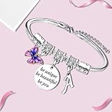 YEEQIN Inspirational Gifts Initial Bracelets For Women Friends Butterfly Bracelets Charm Bracelets For Sister Daughter Granddaughter 26 Letters Alphabet Bracelets (A)