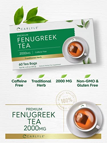 Carlyle CL15042 Fenugreek Seed Tea | 60 Tea Bags | No Caffeine | Vegetarian, Non-Gmo & Gluten Free Herbal Tea Supplement thumb #2