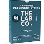 The Lab Co. Laundry Detergent Strips Washing Sheets | Eco Ultra-Concentrated | Non-Bio for Sensitive Skin | Non-Toxic | EDC-Free | Lab-Tested | Fragrance Free Unscented Odourless | 64 Loads