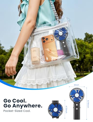 Miniatura 6 de Handfan Mini Ventilador Portátil Con Pilas 5200mah Banco De Alimentación Ventilador De Mano Personal 3 Velocidades Tiempo De Trabajo 5-20h Para El Hogar Al Aire Libre El Recorrido Que Acampa
