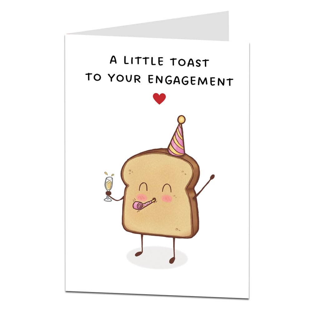 LimaLima Engagement Card For Couples Large 5.5 x 8.5 Perfect For Daughter Son & Fiancé Funny Toast Design