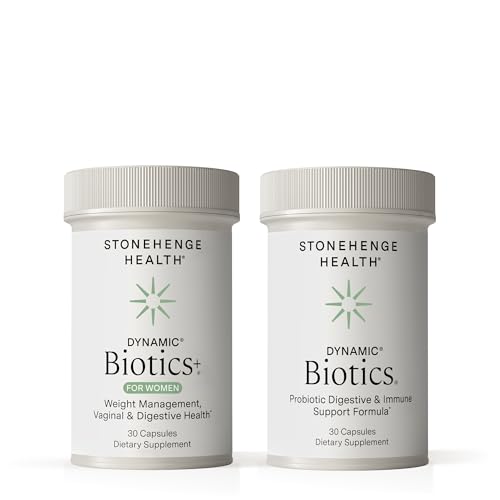 Stonehenge Health Dynamic Biotics + Dynamic Biotics+ for Women Probiotics Bundle Supplements to Support Digestive & Feminine Health