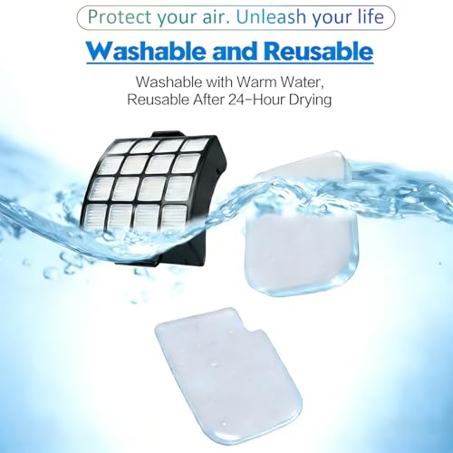 Image of Shark Stratos AZ3002 /AZ3000 /AZ3000W DuoClean PowerFins HairPro Lift-Away Vacuum Filter Kit - 4 Foam, 4 Felt & 2 HEPA Replacement Filters for Enhanced Suction & Cleaner Air