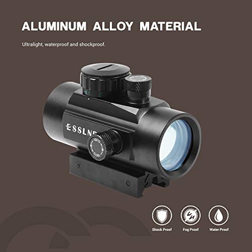 ESSLNB Red Dot Sight Red & Green 5 Brightness Settings with 20mm Weaver/Picatinny Rail Mount and Protector Covers Rifle Scope for Hunting - Image 6