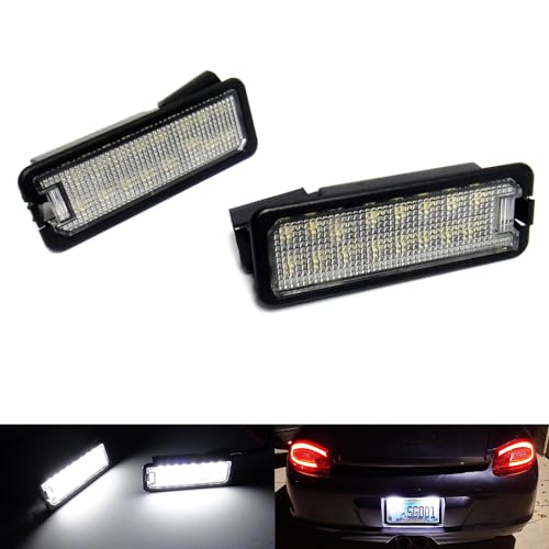 RZGMTSPT 2x LED License Plate Light Tag Lamp Assembly White For Porsche 718 Boxster Cayman 987 981 Carrera 911 997 991 992 Cayenne Macan Taycan Audi Q8 R8