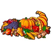 PMU 3D Injection Molded Plastic Holiday Thanksgiving Cornucopia Horn of Plenty 1978 Fruit Food New Old Stock Vintage Pkg/1