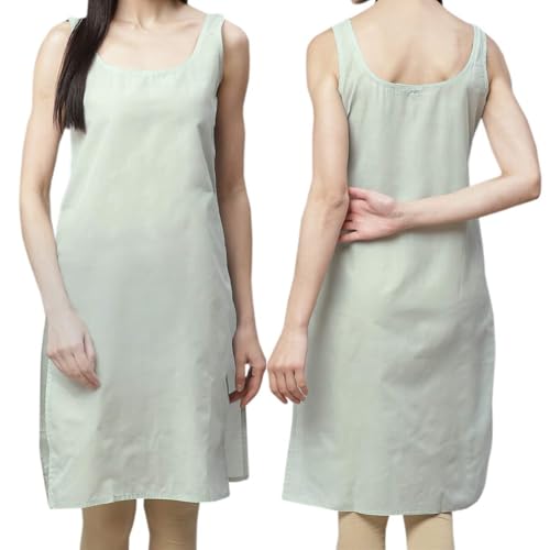 Image of Women's Sleeveless Cotton Inner Slip Dress Round Neck Soft Comfortable Fit Full Length Camisole Innerwear Summer top Undergarment for Girls