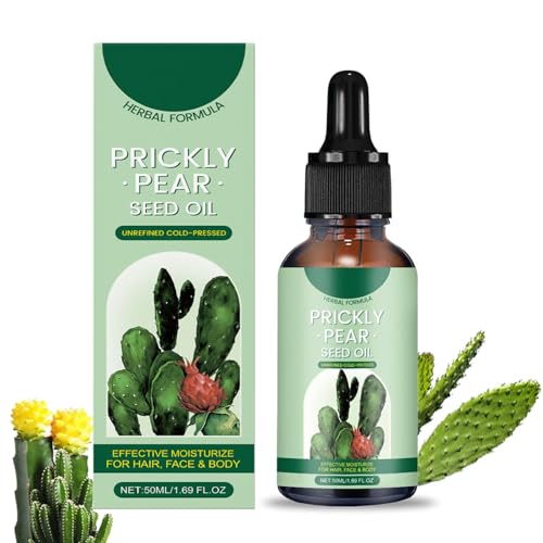 Kaktusfeigenkernöl Bio Kaltgepresst, Anti-Aging-Öl gegen Falten und Augenringe, Natürlich Kaltgepresstes Kaktusfeigenöl für Gesicht, Körper, Haare, zur Straffung Befeuchtung (1)