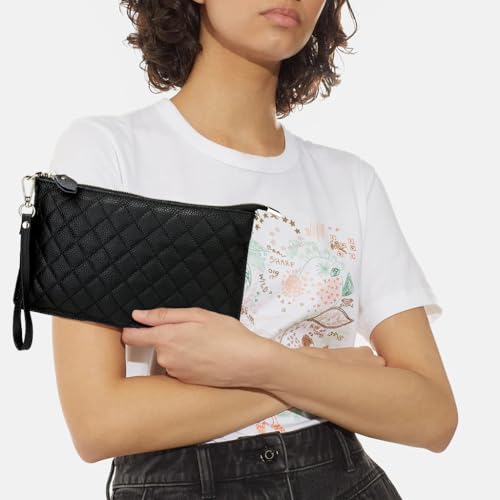 Image of Uromee Genuine Leather Wristlet Wallet Clutch Purses with Detachable Chain