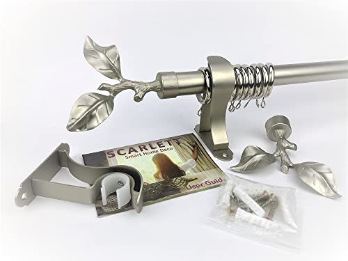 طقم ماسورة ستارة Curtain Rod Single / سكارليت طقم مواسير ستائر الطول 3 متر/ لتعليق ستارة طبقة واحدة / تاج ديكور فرع (عرض النافذة من 210 سم الى 270 سم, فضى)