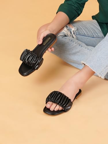 Image of Women's Radiant Flat Sandals Lightweight & Flexible Comfortable Design Anti-Skid Sole Versatile Style For Girls /Ladies