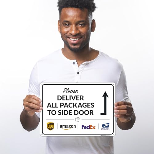 image for Sigo Signs Package Delivery Sign, Delivery Instructions Deliver All Pa