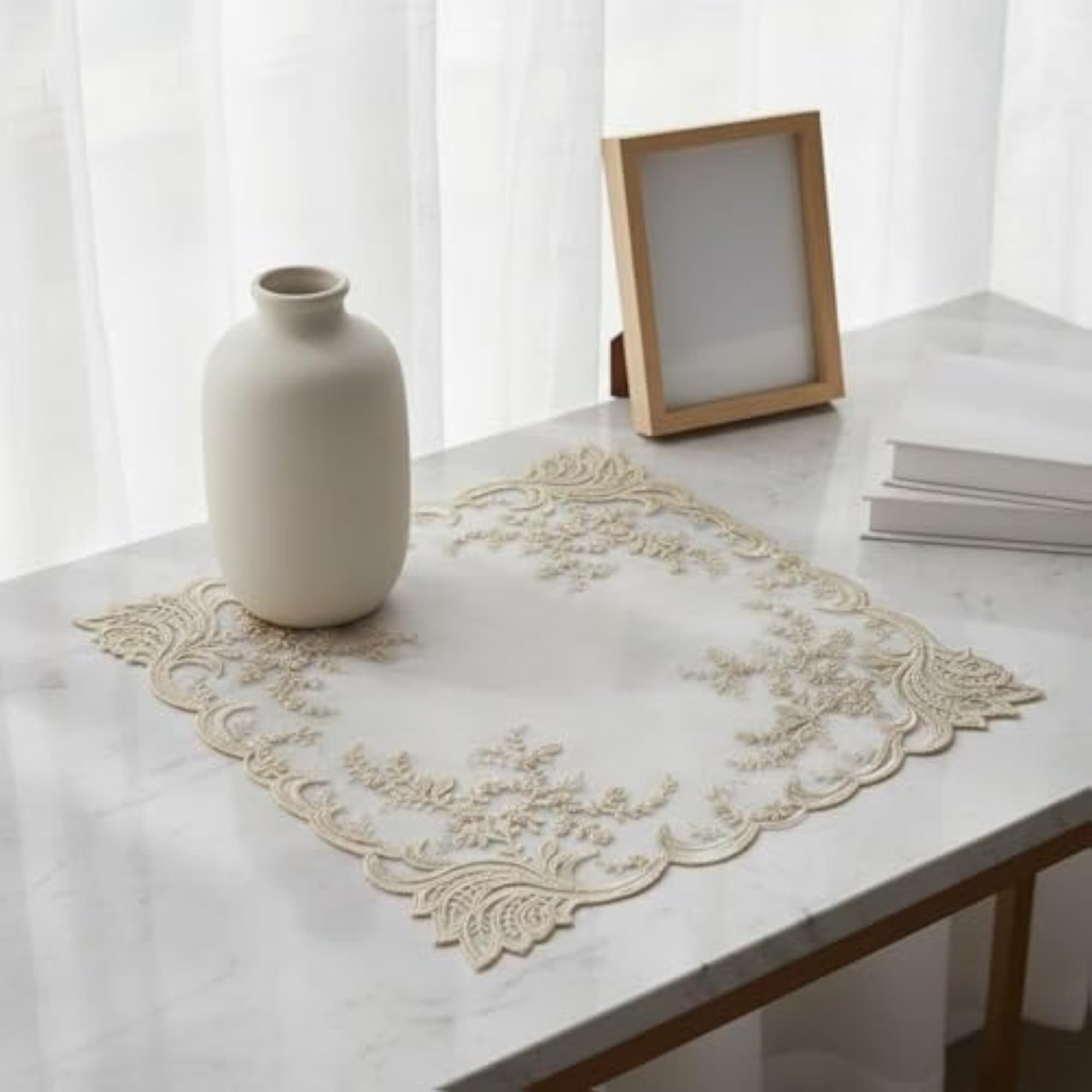 Handmade Design Embroidered Square Placemat