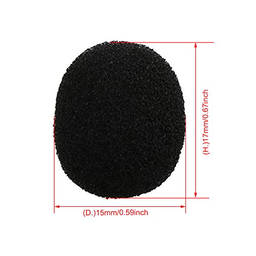 Bqlzr 5Mm Dia Black Wind Shield Foam Mic Cover For Loudspeaker Lapel Microphone Headset Microphone Ey-M01 Pack Of 10 #TOP3