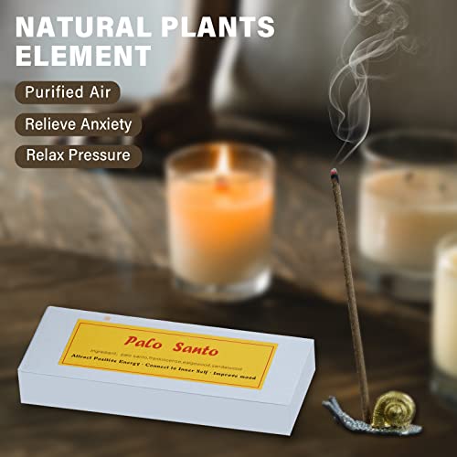 Handmade In Peru Scent Sticks (45 Sticks), Long Incense Sticks Comes With A Delicate Snail Shaped Incense Holder Holy Wood Hand Rolled Incense Scent Sticks For Cleansing House Negative Energy #TOP5