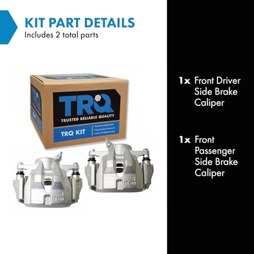 Image of TRQ Front Brake Caliper Set Zinc Coated Brackets Compatible with 2009-2010 Pontiac Vibe 2008-2014 Scion xD 2009-2018 Toyota Corolla 2009-2013 Matrix