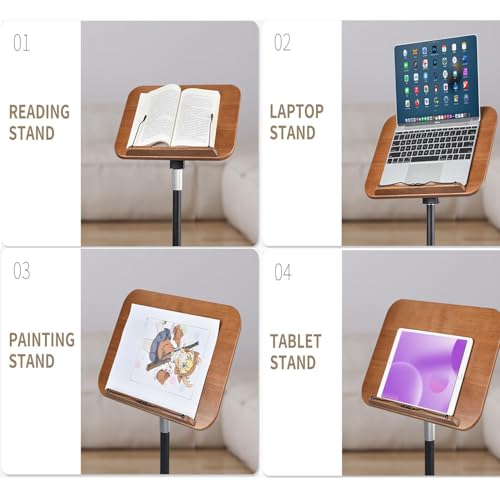 Image of Adjustable Portable Lectern Stand for Churches - Sturdy Podium with Inclined Reading Surface, Easy Assembly Floor Standing Desk for Worship, Presentations & Eventscm(50-170Cm-B)