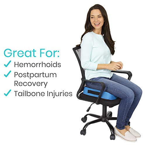 Vive Sciatica Pain Relief Pillow For Sitting - Coccyx Tailbone Cushion For Car Driver Seat, Office Chair, Desk, Gaming - Large Ergonomic Wedge For Hemorrhoid W/Built In Back Support - Washable Cover #TOP2